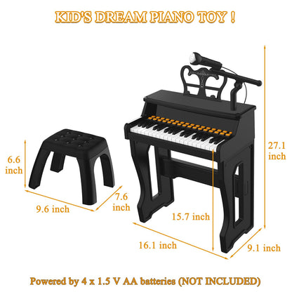 Dollox kids educational keyboard packaging and side angle showing compact product dimensions.