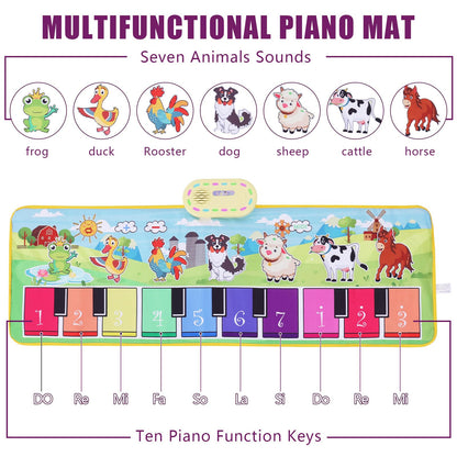 Close up view of the thick skin friendly fabric texture on the educational toddler music blanket showing premium stitching