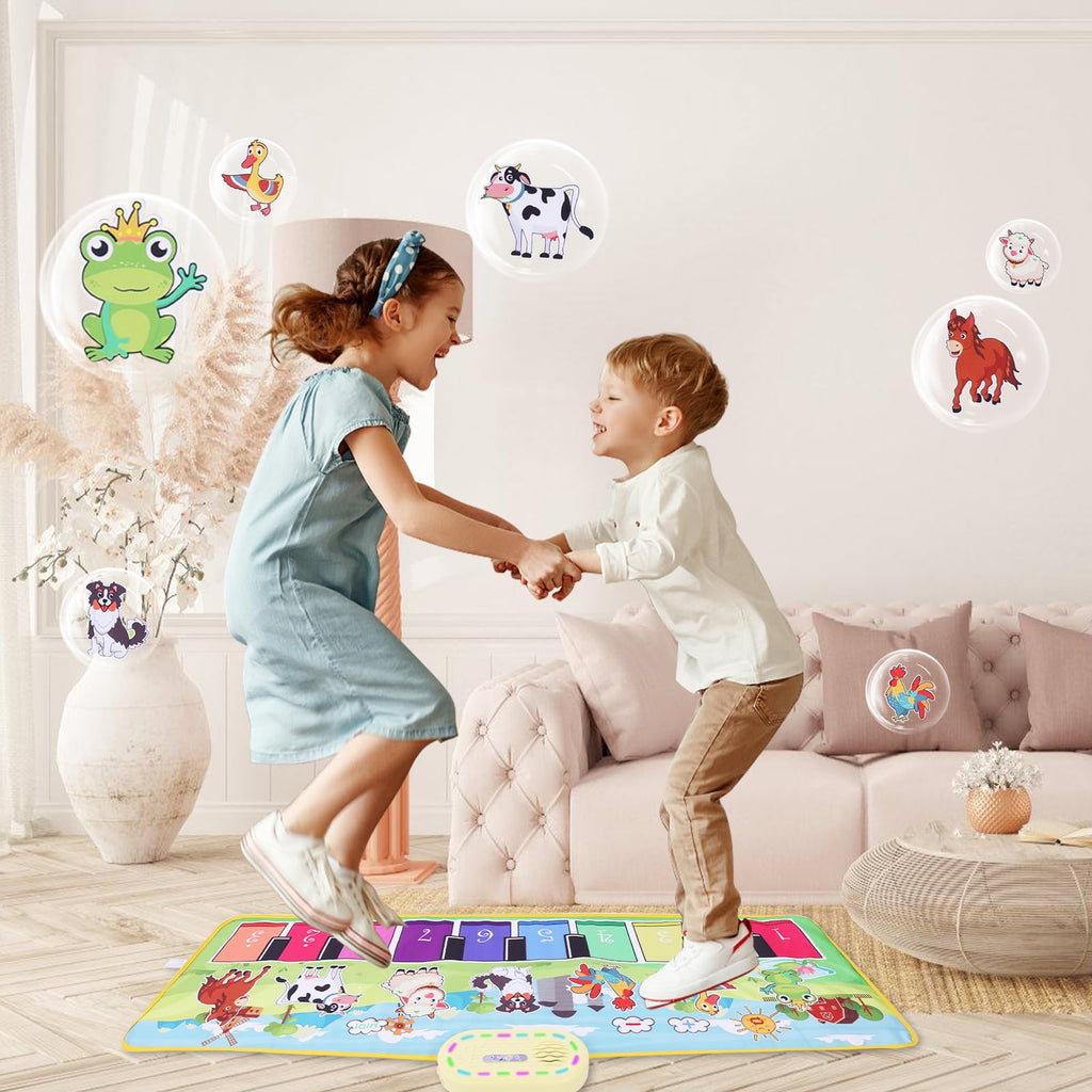 Folded state of the portable lightweight mfcir kids keyboard blanket illustrating easy storage and travel convenience