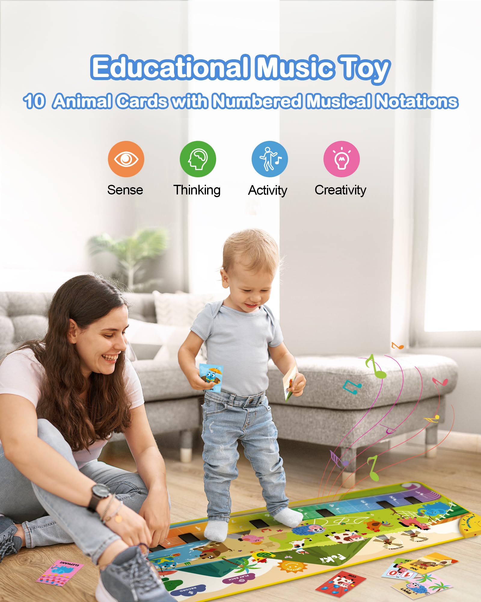Close-up view of the electronic control unit and soft anti-slip fabric on the Foki dancing mat.