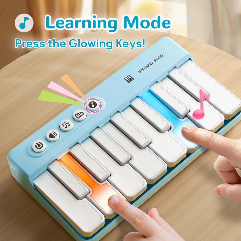 Side profile of the compact iPlay, iLearn musical instrument toy for kids.