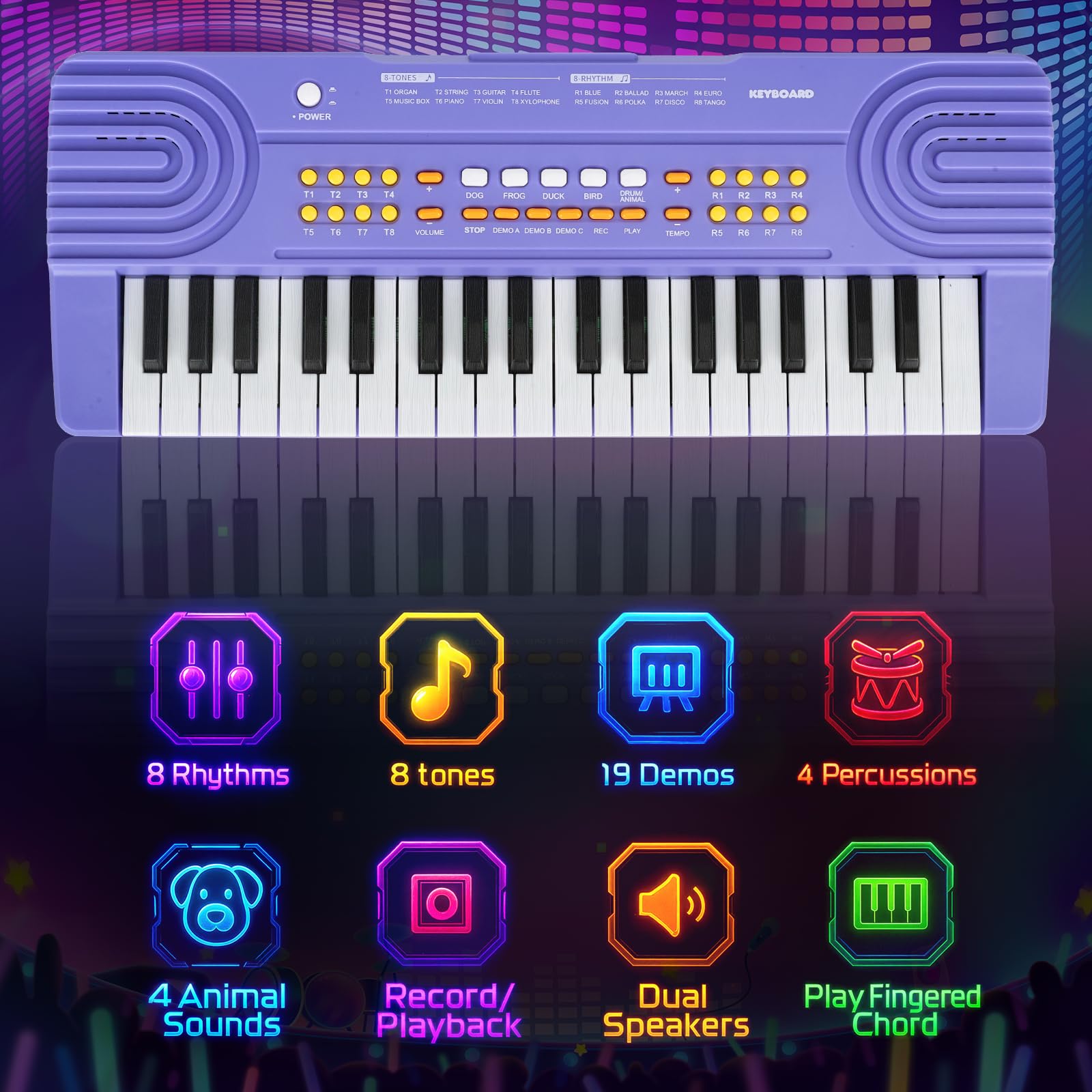 Side angle view displaying the lightweight body structure and functional plug-in ports of the Drmukie keyboard.