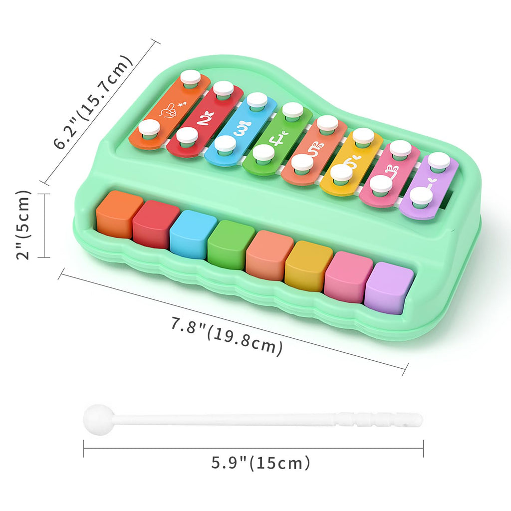 Kidara toddler keyboard piano showing 8 multicolored keys close up view