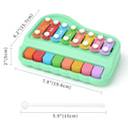Kidara toddler keyboard piano showing 8 multicolored keys close up view