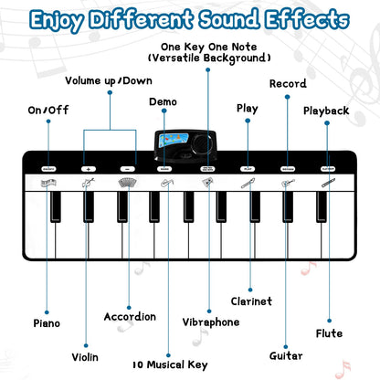 M SANMERSEN electronic keyboard dance playmat displaying instrument selection buttons