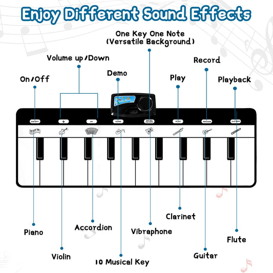 M SANMERSEN electronic keyboard dance playmat displaying instrument selection buttons