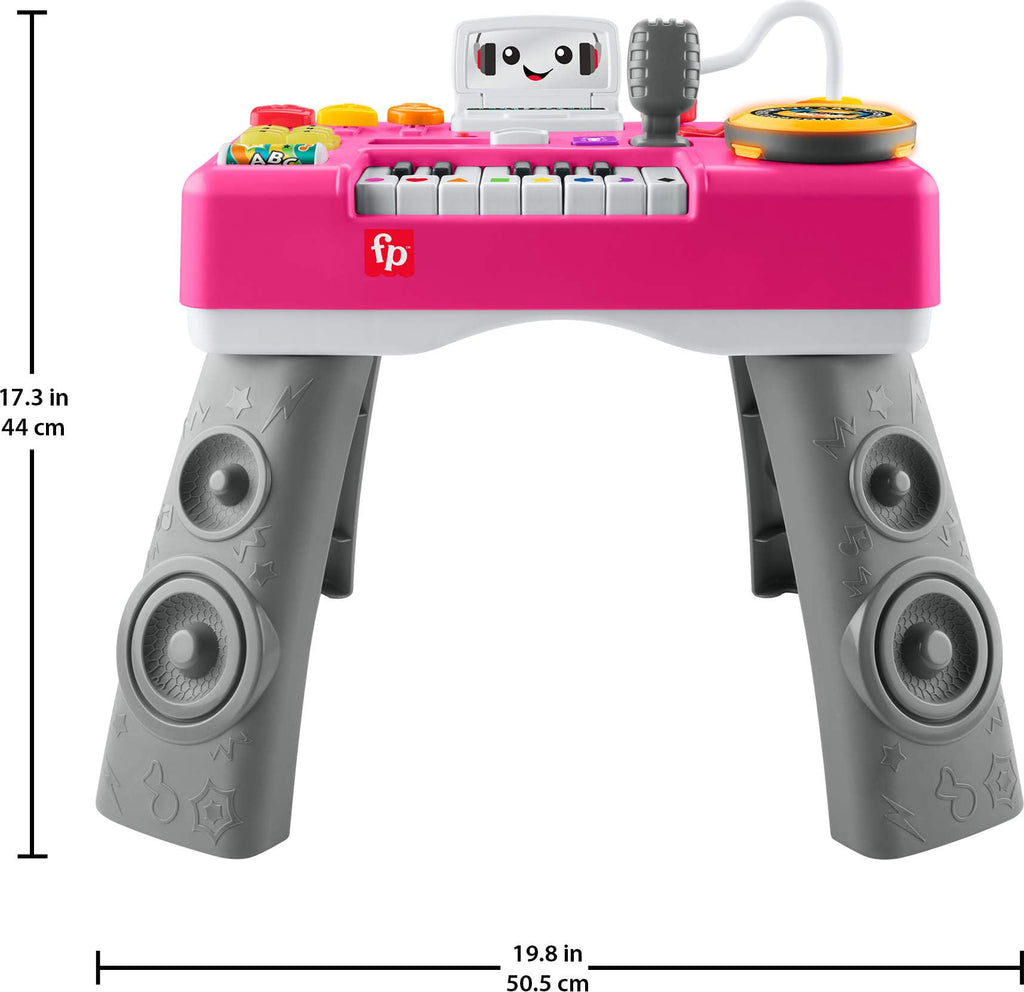 Fisher-Price baby and toddler pink activity center packaging view showing toy features