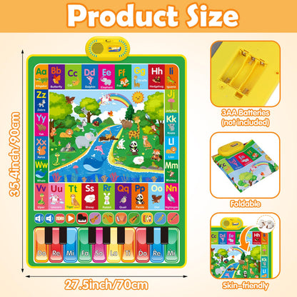 Hapyland toddler learning mat folded neatly to demonstrate portable storage setup
