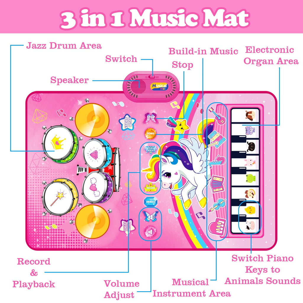 Waterproof surface detail of the authentic imported Aitbay baby musical mat highlighting its easy to clean protective layer