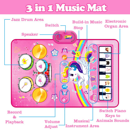 Waterproof surface detail of the authentic imported Aitbay baby musical mat highlighting its easy to clean protective layer