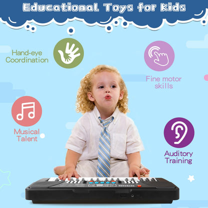 M SANMERSEN educational learning toy keyboard powered by USB connection side angle perspective