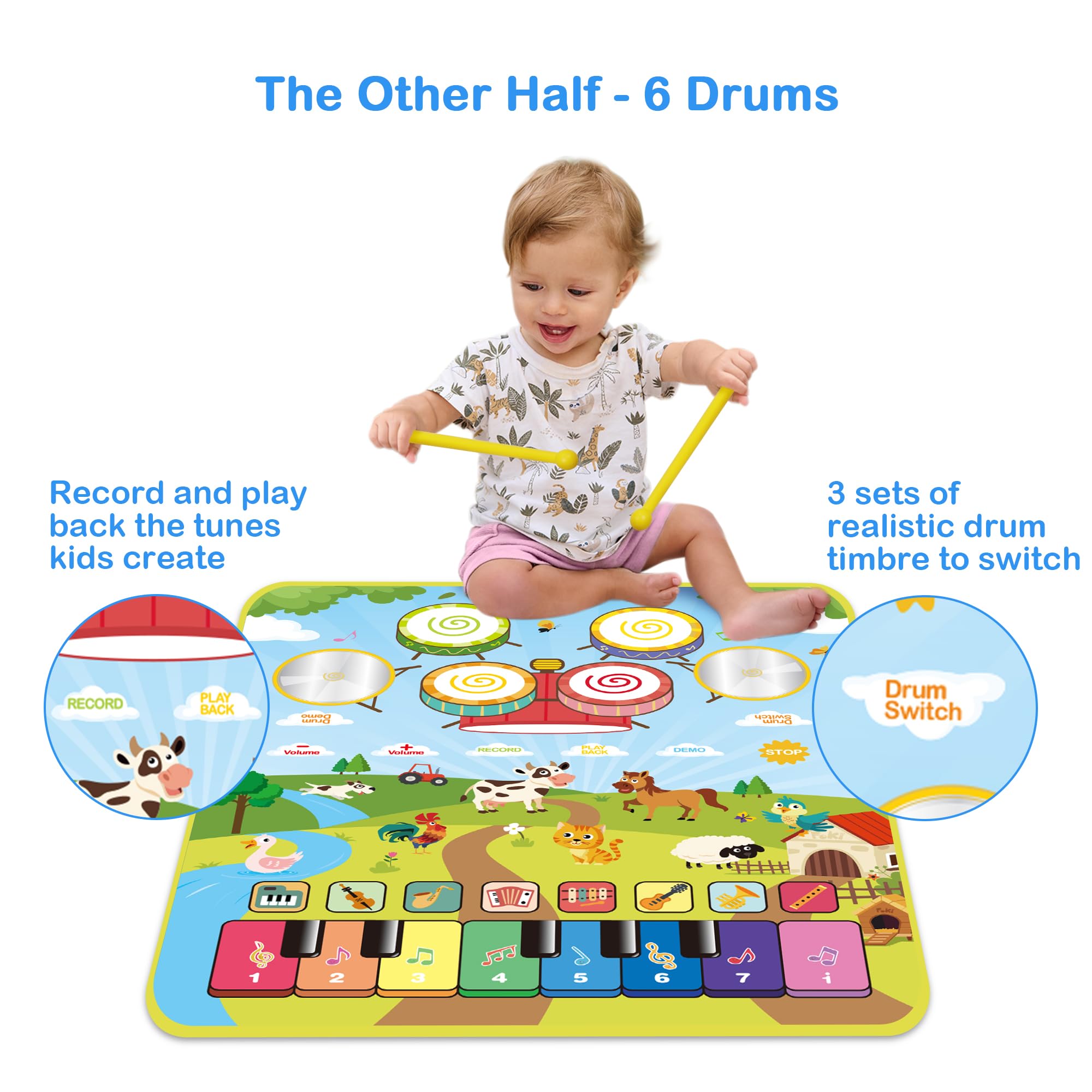 Foki sensory educational toy showing the interactive instrument and animal sound icons
