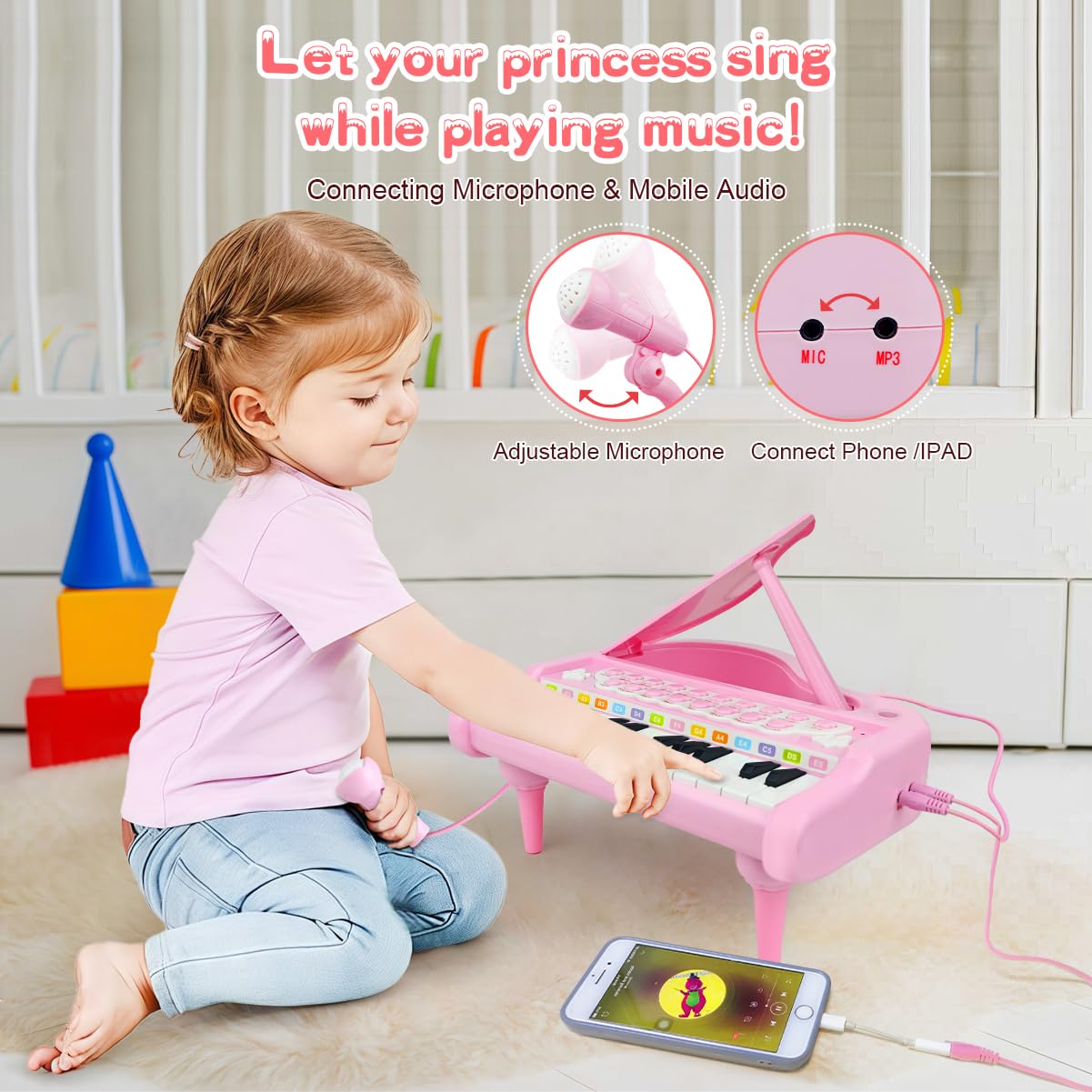 Love And Mini electronic toddler keyboard package with integrated instrument sound buttons
