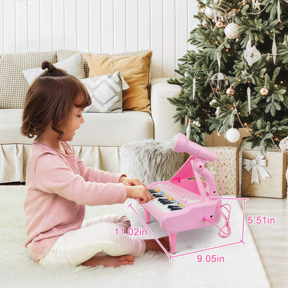 Love And Mini electronic learning toy displaying the detachable karaoke microphone component