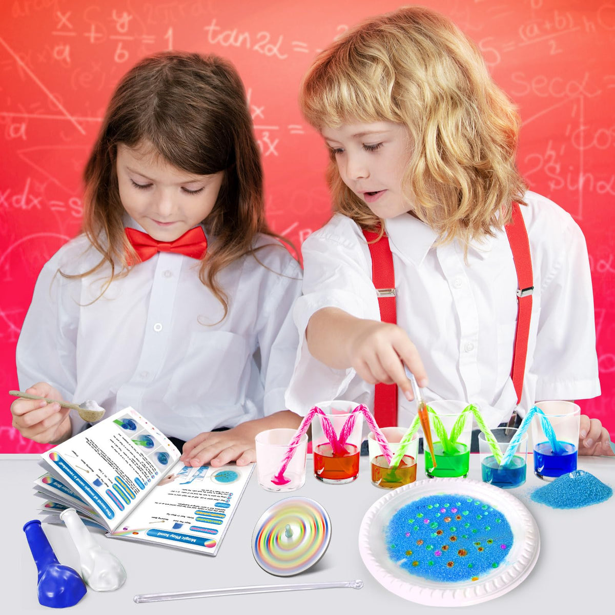 Premium USA imported UNGLINGA scientist toy collection box highlighting crystal growing and polymer building activities.