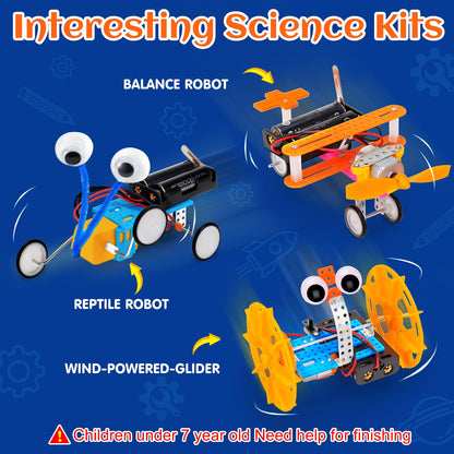 Close-up of the non-toxic plastic components, miniature screwdriver, and gear wheels included in the package.