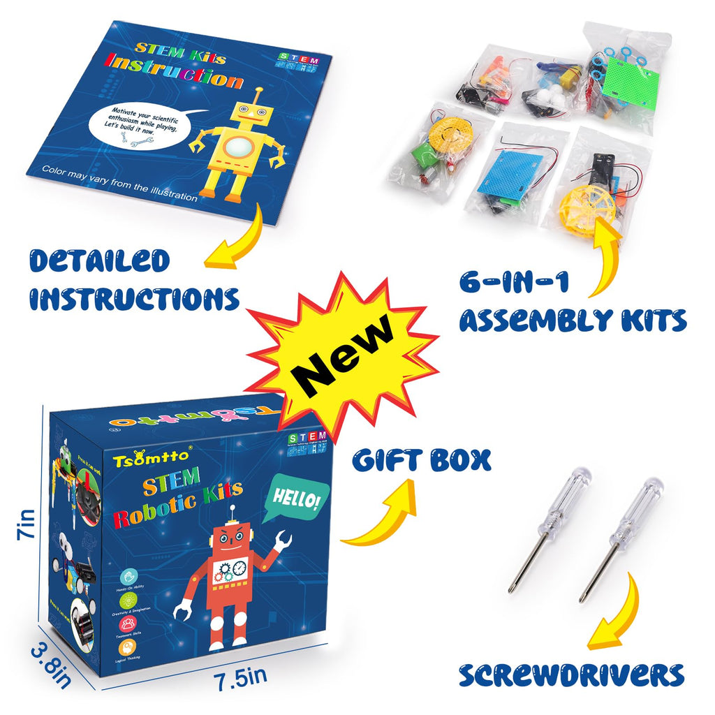 Beautifully designed educational gift box packaging for the Tsomtto electronic building toy.