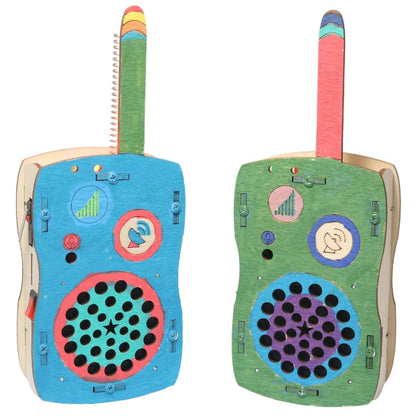 Step by step physics science project manual for wooden walkie talkie assembly