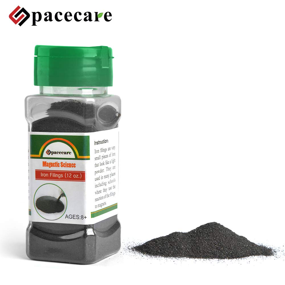 Metallurgical grade iron powder sprinkled over a magnet showing clearly defined magnetic field lines