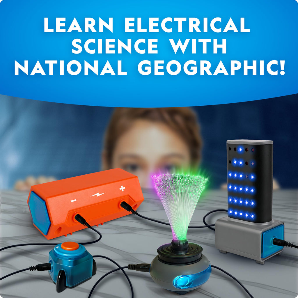 Side profile of the imported National Geographic electronic projects box highlighting the product dimensions and authentic branding.