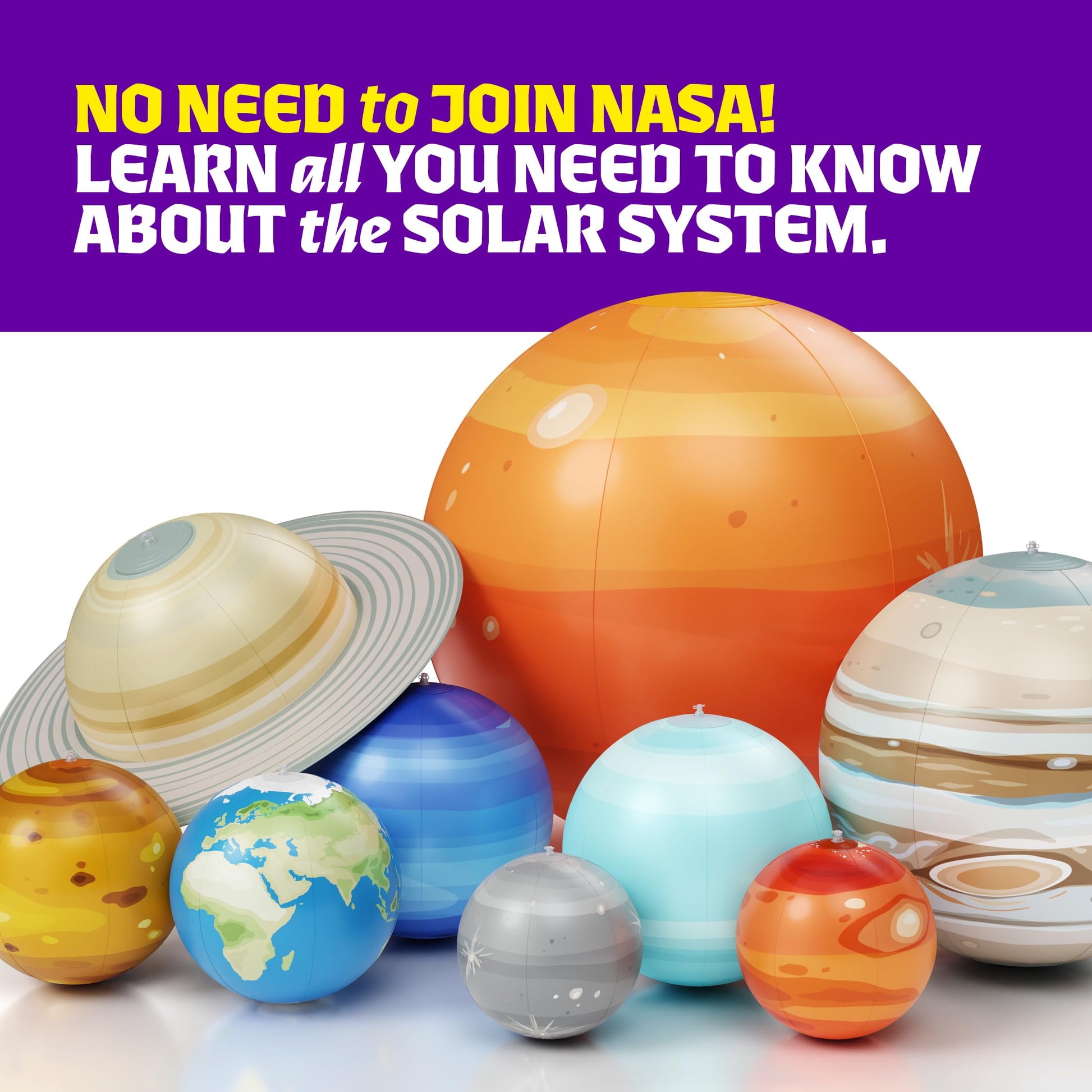 Kids interacting with the durable inflatable space science toys for classroom learning.