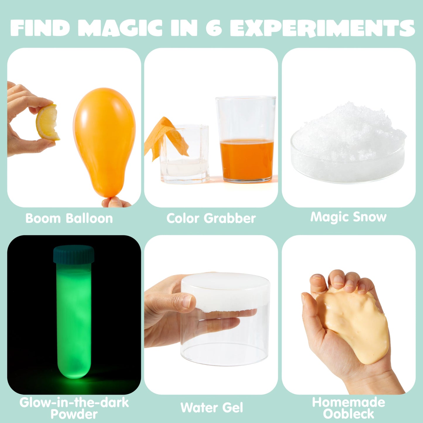 Children safe non toxic chemistry experiment ingredients with color agent bottle