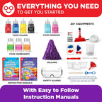 Doctor Jupiter educational learning toy packaging highlighting the one hundred plus experiments certification label