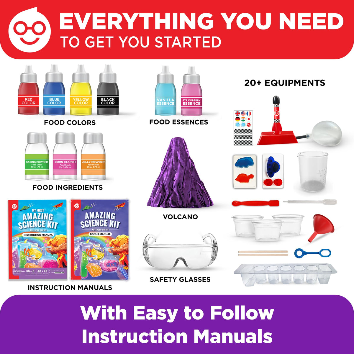 Doctor Jupiter educational learning toy packaging highlighting the one hundred plus experiments certification label