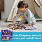 Over two hundred and fifty pieces of authentic rocks and minerals