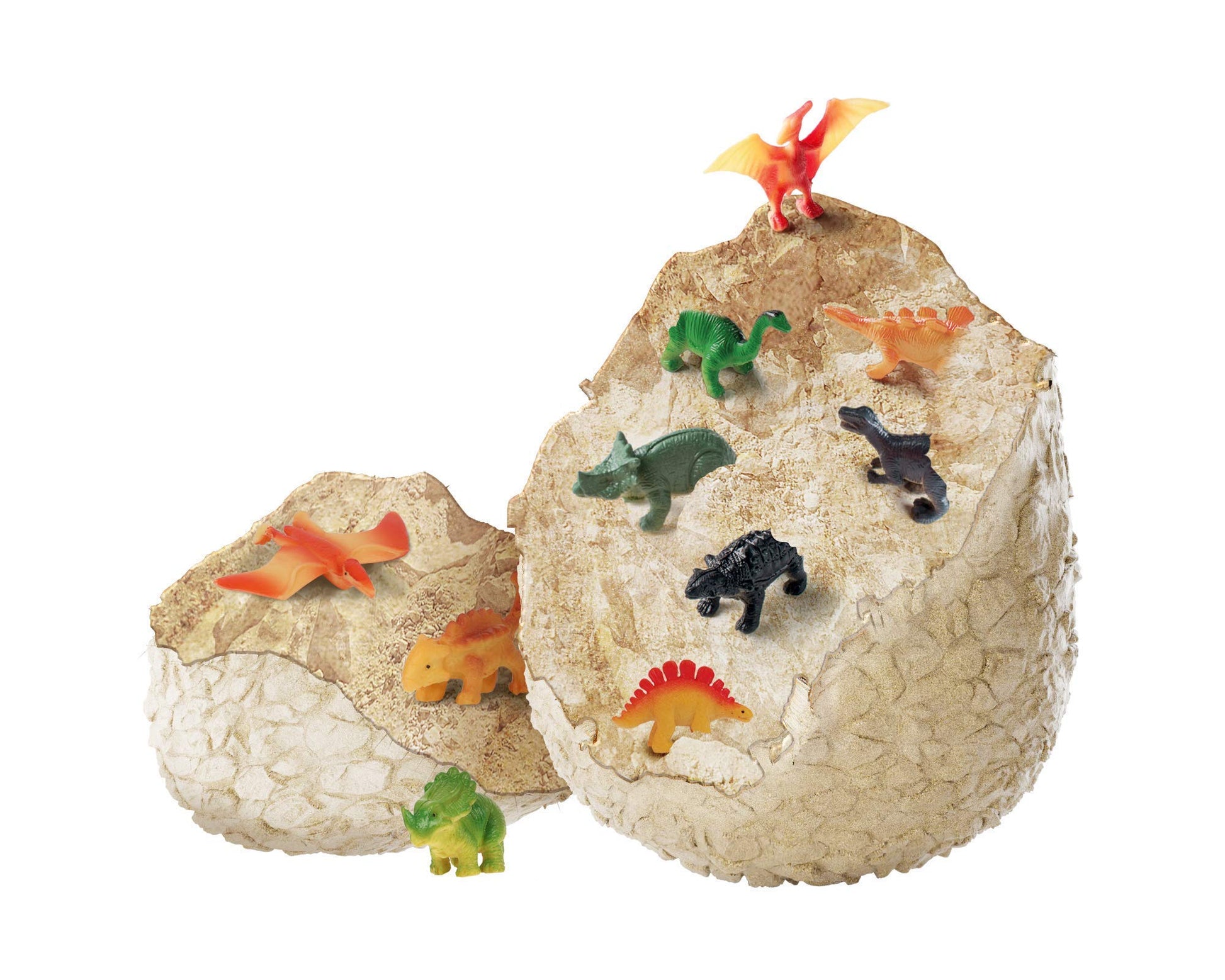 The complete Dan And Darci dinosaur archaeology science STEM kit contents displayed.