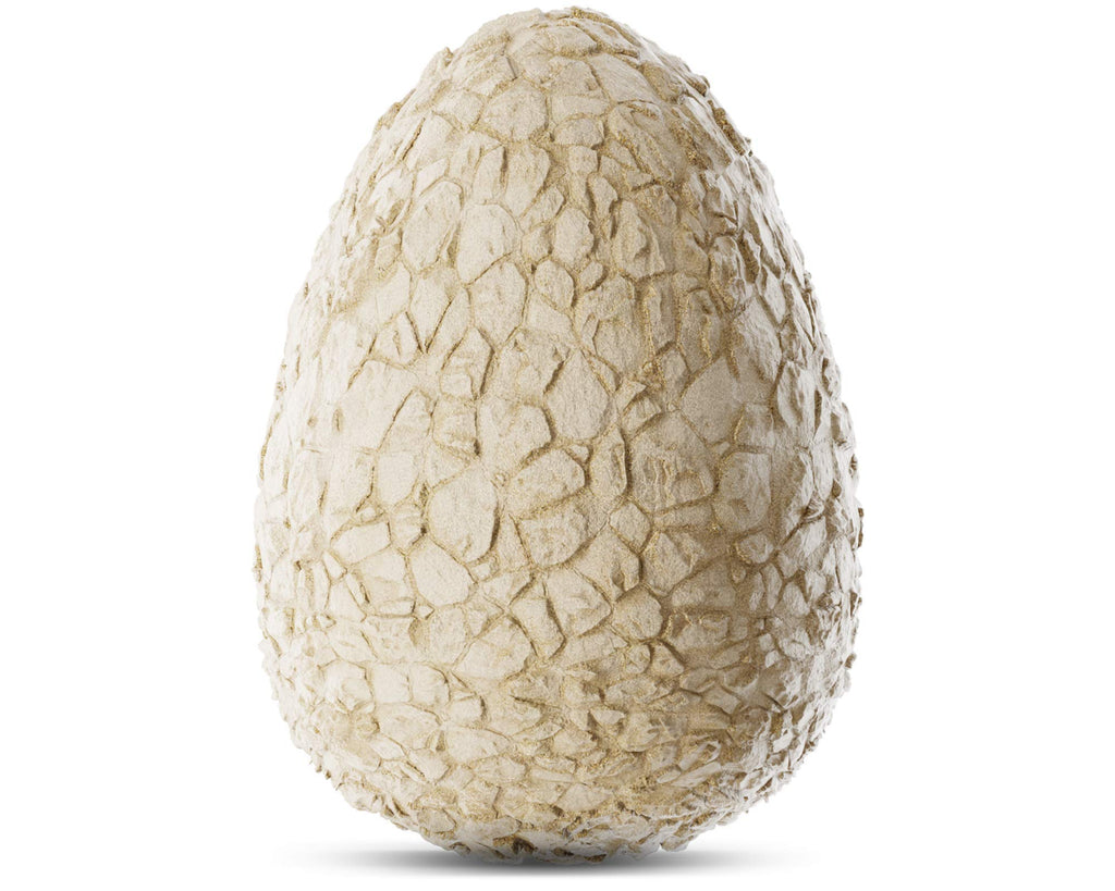 Side angle view of the giant dino egg showing its realistic textured surface detail.