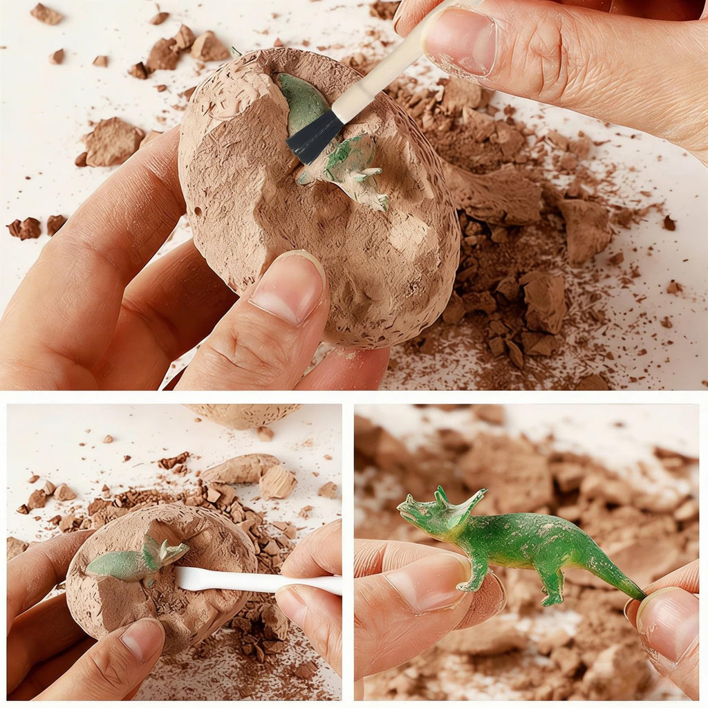 Demonstration of a clay egg soaking inside a small glass bowl of water to soften the shell