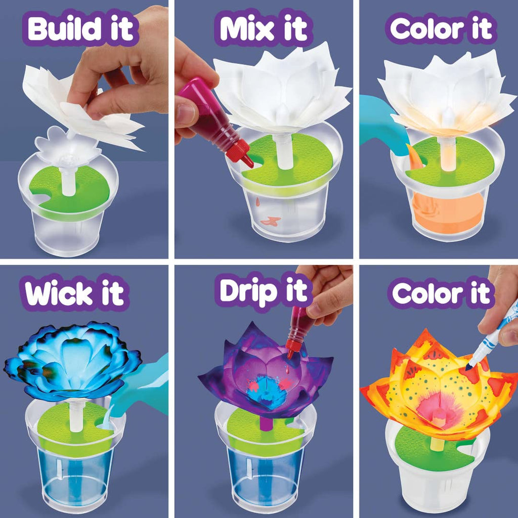 Kids educational craft set with watering can markers and paper core pieces