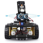 Smartphone app screen interface displaying wireless control features for the ELEGOO camera robot