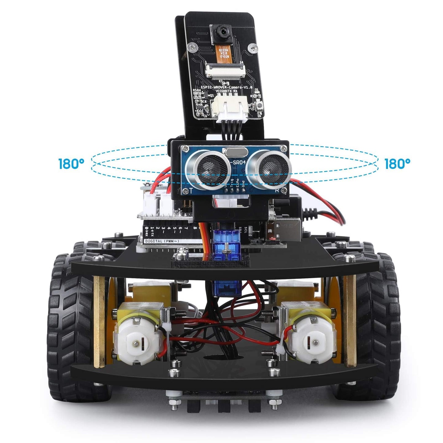 Smartphone app screen interface displaying wireless control features for the ELEGOO camera robot