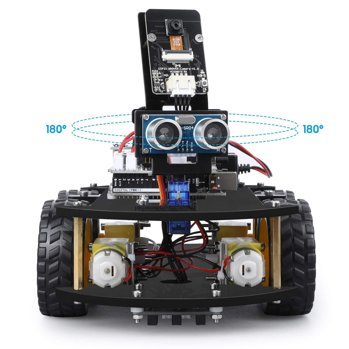 Smartphone app screen interface displaying wireless control features for the ELEGOO camera robot