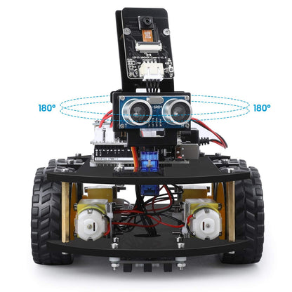 Smartphone app screen interface displaying wireless control features for the ELEGOO camera robot