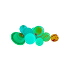 Bright green luminescent effect of the Glominite planetary models in a dark room