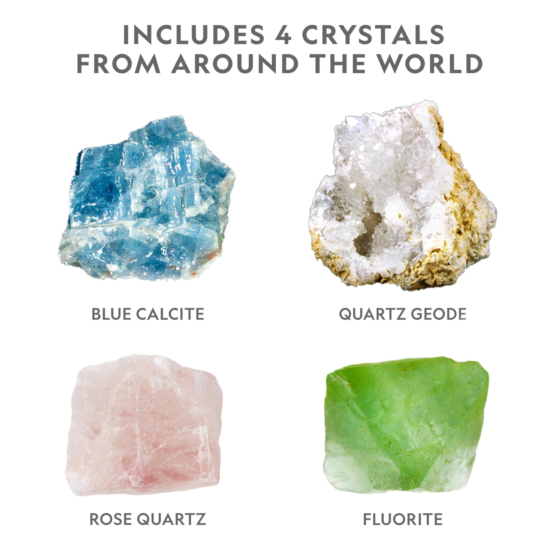Full color STEM learning guide open showing educational facts about geological crystal formation