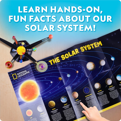 Educational solar system poster and fact guide included in the STEM project kit