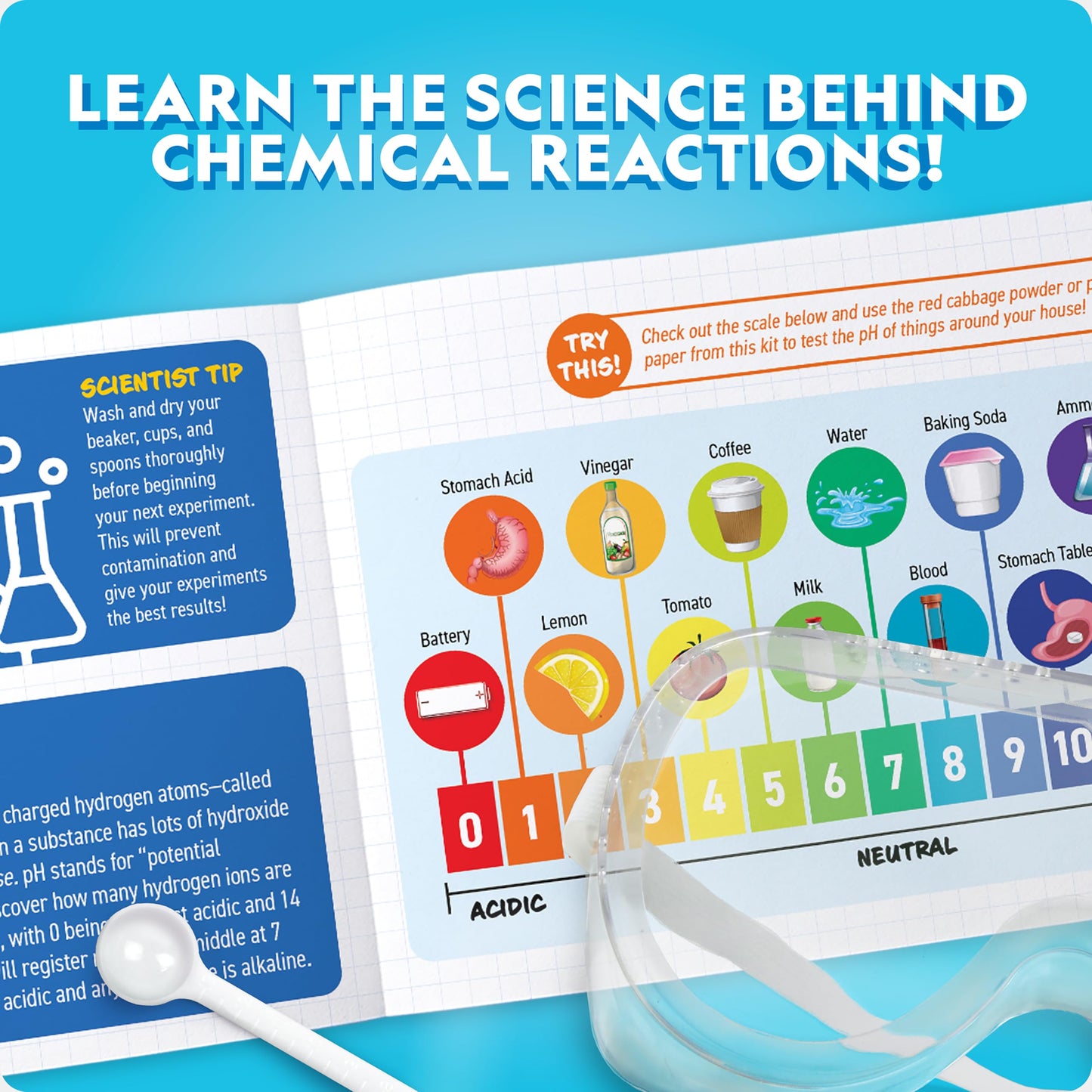 Bubbling and color changing solution experiment conducted in a plastic laboratory flask.