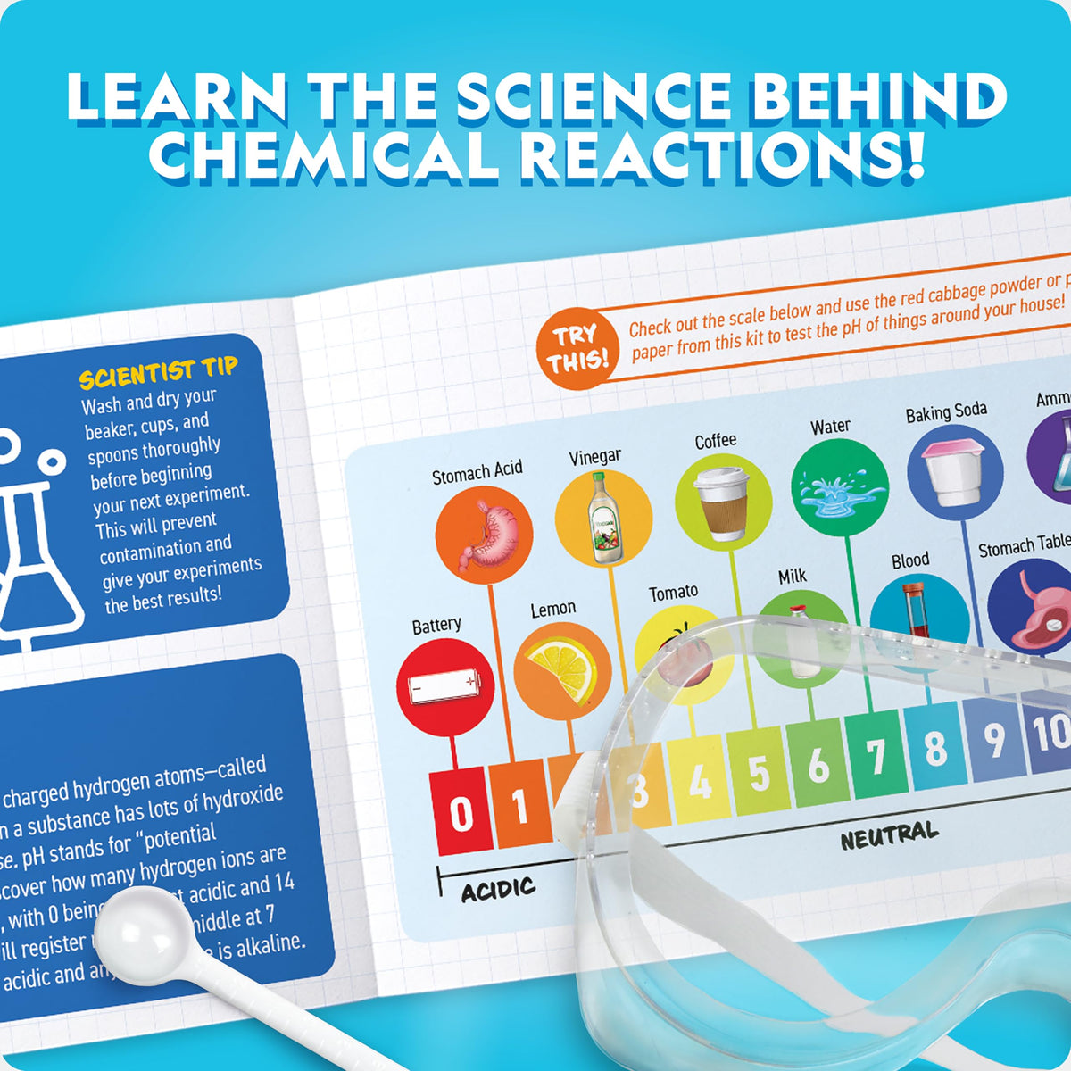 Bubbling and color changing solution experiment conducted in a plastic laboratory flask.