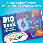 Close up of the bonus experiment booklet featuring household science projects.