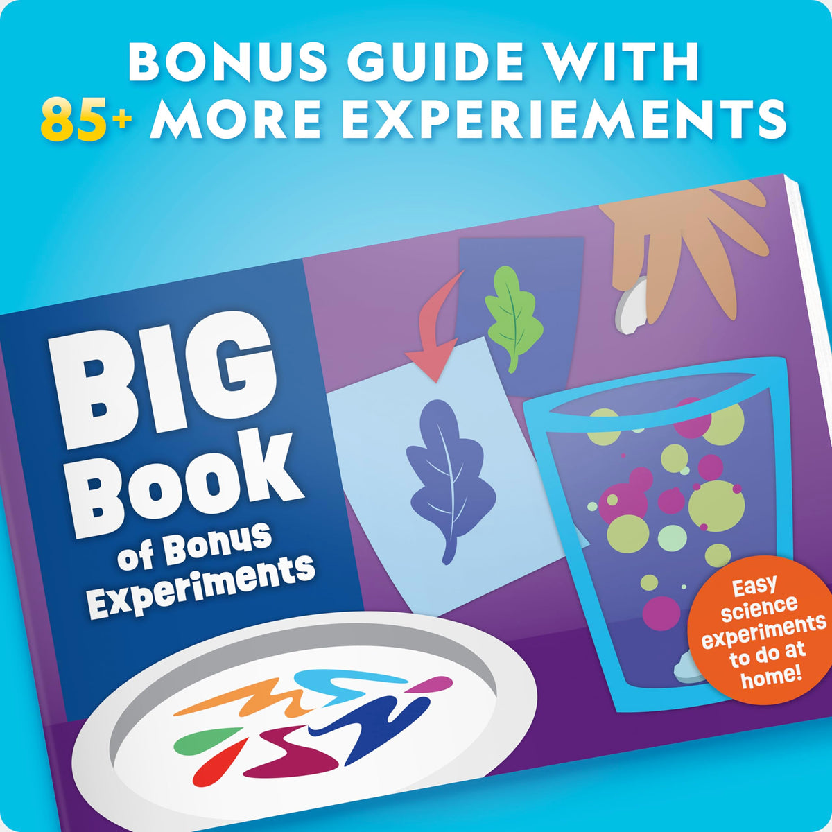 Close up of the bonus experiment booklet featuring household science projects.