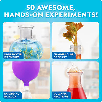 Beautifully illustrated instruction manual included in the Blue Marble early learning science lab kit.