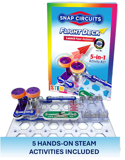 Snap together electronic components laid out flat for building science experiments.