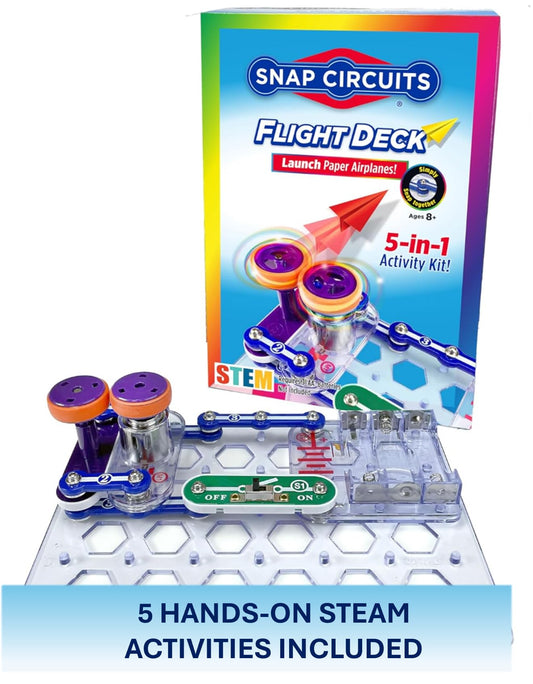Snap together electronic components laid out flat for building science experiments.