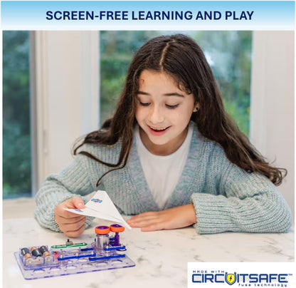 Assembled plastic circuit boards demonstrating the paper airplane launching project mechanism.