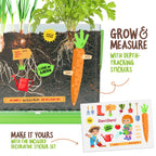All inclusive STEM science set contents including compressed soil discs seeds and decorative sticker sheets
