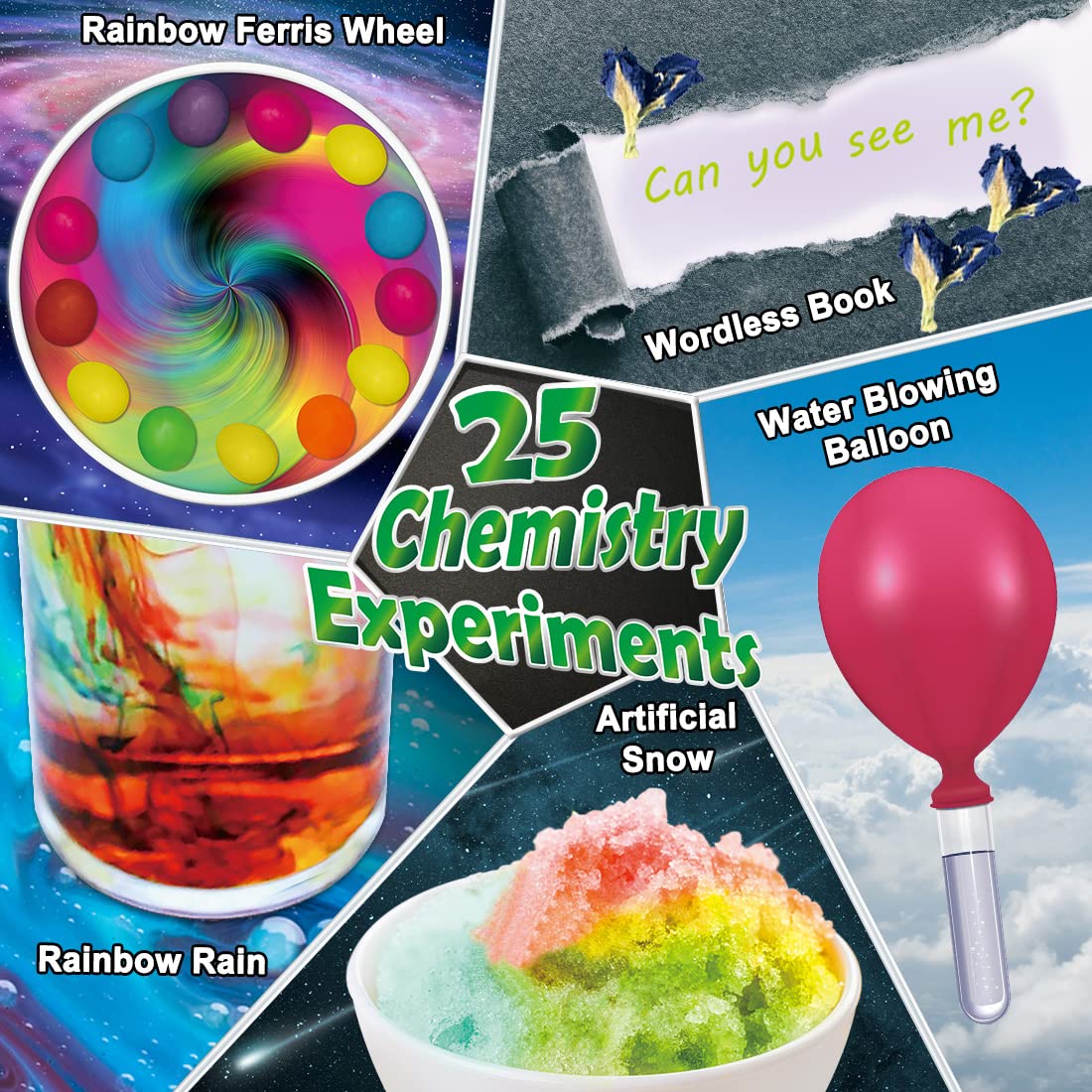 Erupting volcano activity and crystal growing materials from the UNGLINGA science toy